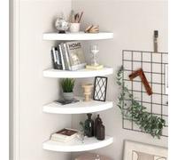 vidaXL ?tag¿¿res d'angle flottantes 4pcs Blanc brillant 35x35x3,8cm MDF