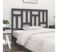 vidaXL Hoofdbord 125,5x4x100 cm massief grenenhout grijs818962 Gris G