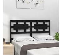 vidaXL Hoofdbord 125,5x4x100 cm massief grenenhout zwart818034 Noir G