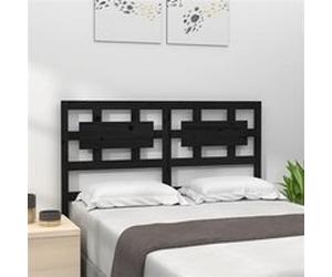 vidaXL Hoofdbord 125,5x4x100 cm massief grenenhout zwart818034 Noir G