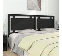 vidaXL Hoofdbord 205,5x4x100 cm massief grenenhout zwart817964 Noir G