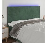 vidaXL Hoofdbord LED 180x5x118/128 cm fluweel donkergroen3122207 Vert G