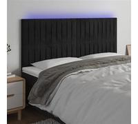 vidaXL Tête de lit à LED Noir 180x5x118/128 cm Velours