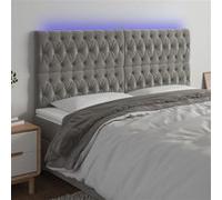 vidaXL Hoofdbord LED 180x7x118/128 cm fluweel lichtgrijs3122820 Gris clair G