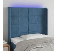 vidaXL Hoofdbord LED 83x16x118/128 cm fluweel donkerblauw3124082 Bleu foncé G