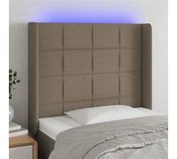 vidaXL Hoofdbord LED 93x16x118/128 cm stof taupe3124034 Taupe G