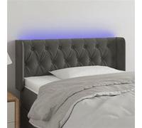 vidaXL Tête de lit à LED Gris foncé 93x16x78/88 cm Velours