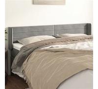 vidaXL Hoofdbord met randen 163x16x78/88 cm fluweel lichtgrijs3118962 Gris clair G