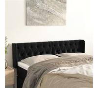 vidaXL Tête de Lit avec Oreilles Meuble de Chambre à Coucher Accessoire de Lit Double Tête de Cadre de Lit Intérieur Noir 163x16x78/88 cm Velours