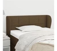 vidaXL Tête de lit avec oreilles Marron Foncé 83x23x78/88 cm Tissu