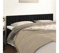 Hoofdborden 2 st 100x5x78/88 cm fluweel zwart346294