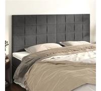 vidaXL Hoofdborden 4 st 90x5x78/88 cm fluweel donkergrijs3116393 Gris foncé G