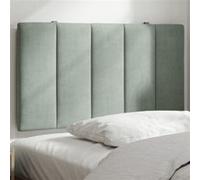 vidaXL Coussin de tête de lit Hanko – velours rembourré, bandes auto-agrippantes, gris clair 80 cm