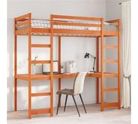 vidaXL Cadre de lit superposé avec bureau 80x200 cm bois pin massif Marron