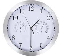 vidaXL Horloge murale avec mouvement à quartz, hygromètre et thermomètre 30 cm Blanc