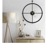 vidaXL Horloge murale décorative 52 cm en fer noir