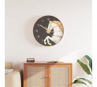 vidaXL Horloge murale doré et blanc Ø29,5 cm polystyrène et verre
