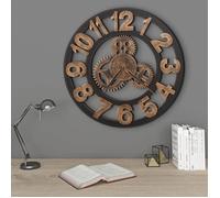 vidaXL Horloge murale métal 58 cm or et noir