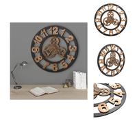 vidaXL Horloge murale métal 58 cm or et noir - Horloges murales