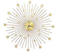 vidaXL Horloge murale en métal 70 cm – Doré, pour salon chambre bureau
