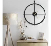 VidaXL Horloge Murale - Noir Fer