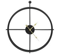 VidaXL Horloge Murale - Noir Fer