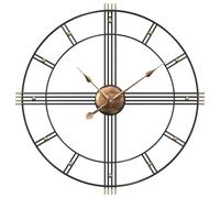 vidaXL Horloge murale noire Ø60 cm fer