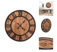 vidaXL Horloge murale vintage avec mouvement à quartz bois et métal 60 cm XXL - Horloges murales