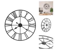 vidaXL Horloge murale vintage avec mouvement à quartz métal 80 cm XXL - Horloges murales