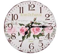 vidaXL Horloge murale Fleur – Quartz, MDF 30 cm – Multicolore