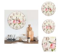 vidaXL Horloge murale vintage fleurs 60 cm - Horloges murales