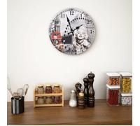 vidaXL Horloge murale 50628 – Vintage multicolore 30 cm, déco chambre/cuisine/bureau/salon