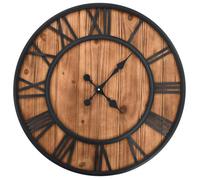 vidaXL Horloge murale Vintage avec mouvement à quartz bois et métal 60 cm XXL