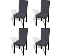 vidaXL Housse de chaise droite extensible 4 pcs anthracite