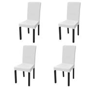 vidaXL Housse de Chaise Extensible Blanc 4 pcs