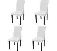 vidaXL Housse de Chaise Extensible Blanc 4 pcs