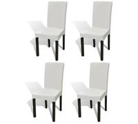 vidaXL Housse de chaise droite extensible 4 pcs Crème