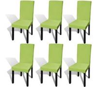 vidaXL Housse de chaise droite extensible 6 pièces Vert