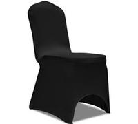 vidaXL Housse de chaise élastique - Noir - Lot de 50