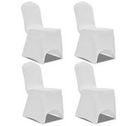 vidaXL Housse de chaise extensible 4 pcs Blanc