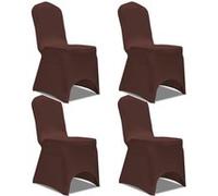 vidaXL Housse de chaise extensible 4 pièces marron