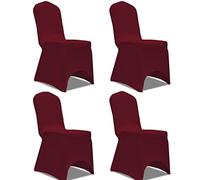 vidaXL Housse de chaise extensible pour déco mariage/cérémonie 4 pcs Bordeaux