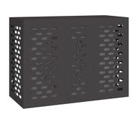 vidaXL Housse de climatiseur Noir 110 x 50 x 80 cm Acier, Housse de climatiseur, Protection pour Jardin, Design résistant aux intempéries, Accessoire d'extérieur