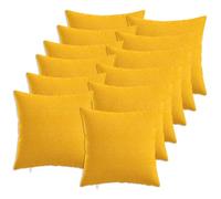 vidaXL Housse de Coussin 12 pc HEERLEN Jaune Clair 40 x 40 cm Tissu