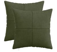 vidaXL Housse de coussin 2 pcs ALMELO Vert 50 x 50 cm velours côtelé 914923