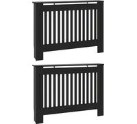 vidaXL Couverture de radiateur 2 pcs Noir 112 x 19 x 81,5 cm