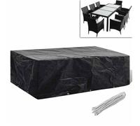 vidaXL Housse de salon de jardin 8 œillets 300 x 140 x 90 cm Noir
