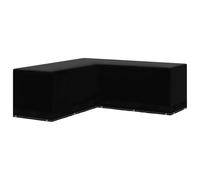 vidaXL Housse de salon de jardin Forme de L 12 œillets 250x250x90 cm Imperméable Noir
