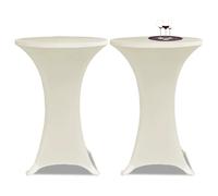 vidaXL Housse de table Ø 80 cm - Crème