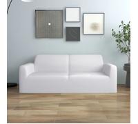 vidaXL Housse extensible pour canapé 2 places Jersey polyester blanc